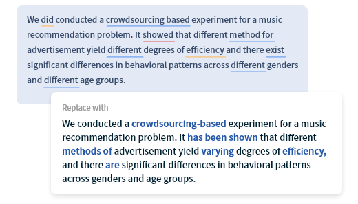 Wordvice AI 英语语法检查器的标准编辑模式除了校对英语表达错误外，还追加调整风格语气。